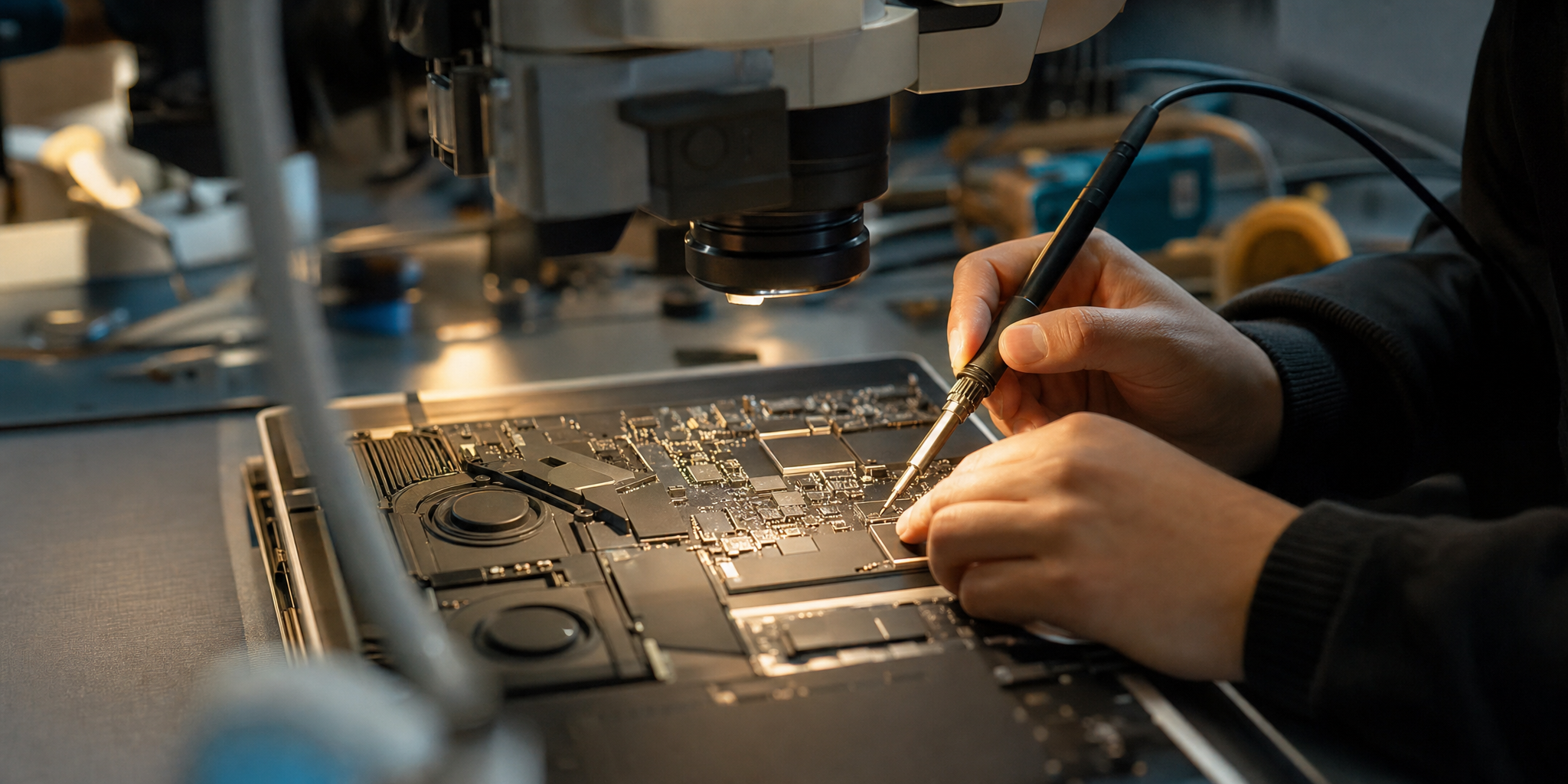 Réparation High-Tech : Micro-soudure MacBook, Écrans OLED et Consoles