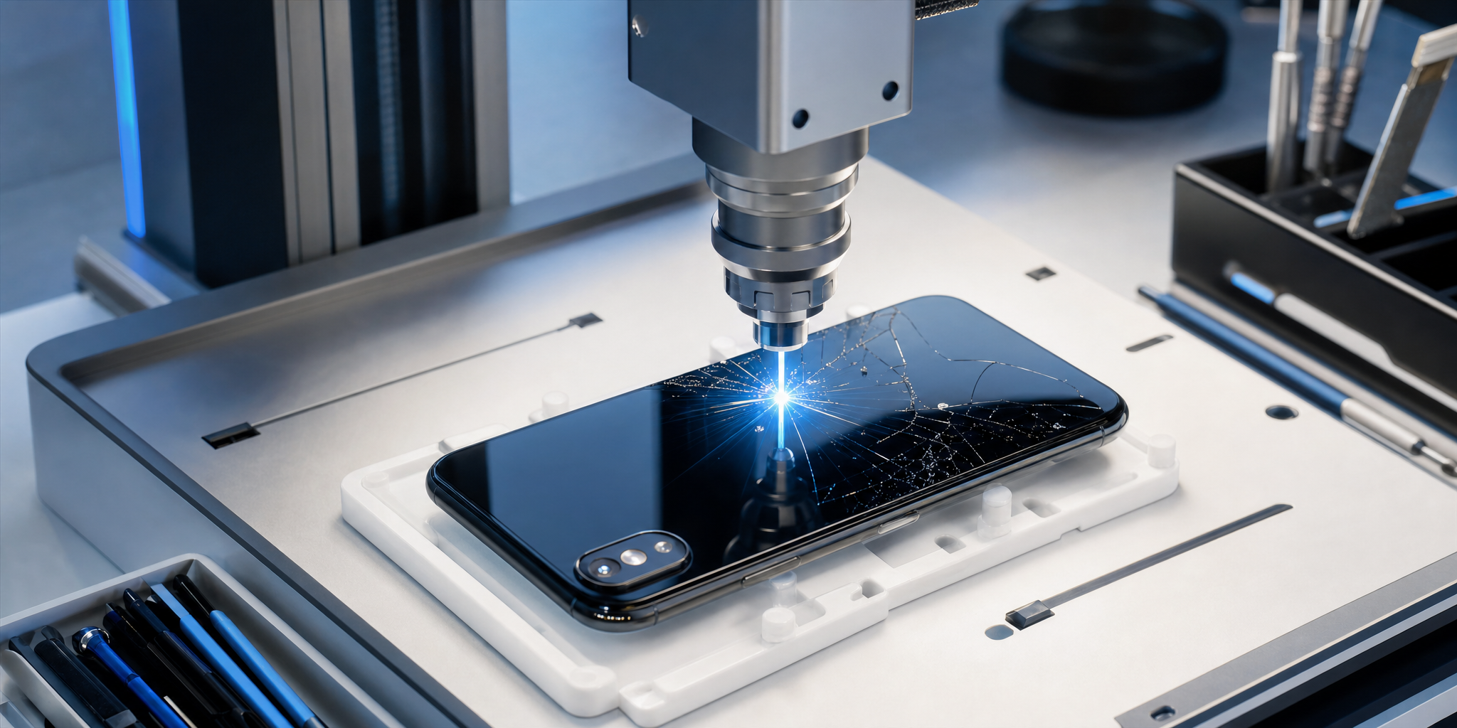 Réparation de la vitre arrière d'iPhone 8 au laser en 30 min à Lille