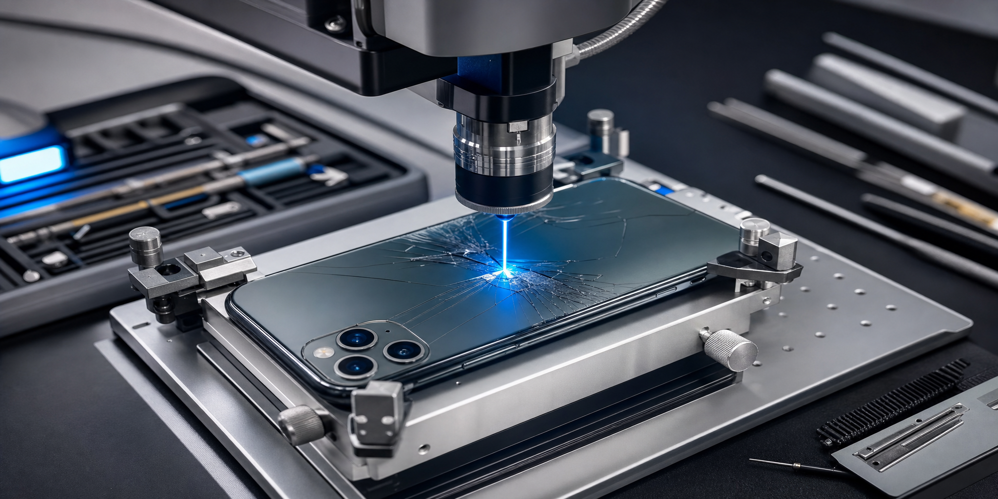 Réparation vitre arrière iPhone 17 au laser : 30 minutes chrono sans perte de données chez Mobile House