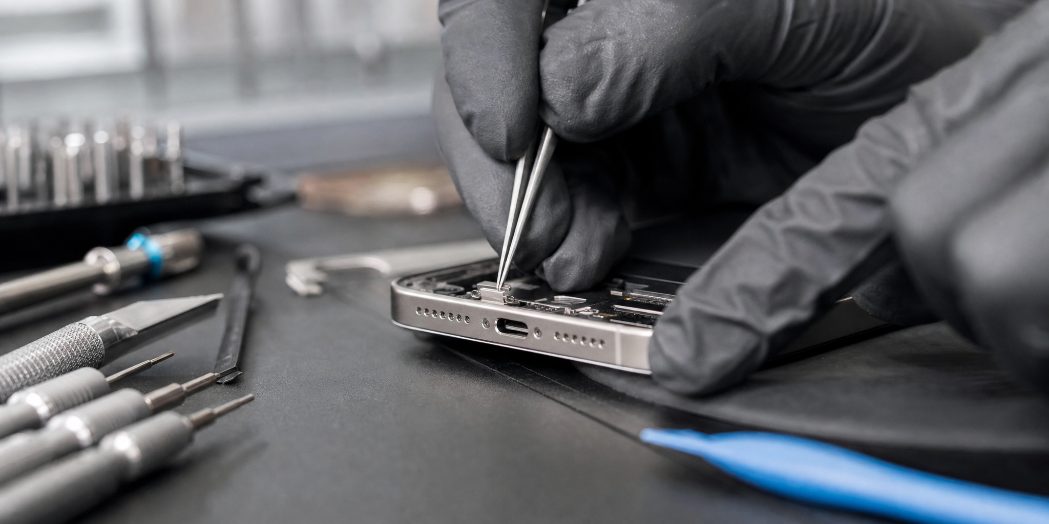 Réparation et changement du connecteur de charge sur iPhone 16 Pro à Roubaix