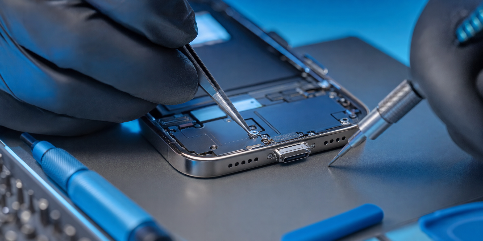 Réparation et changement de connecteur de charge sur iPhone 16 Pro à Roubaix