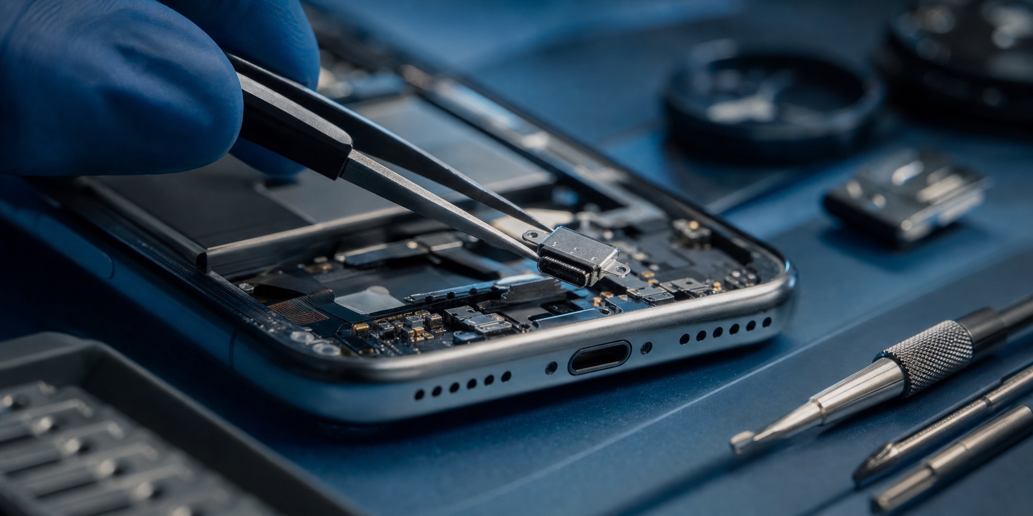 Réparation et remplacement du connecteur de charge iPhone 16 Pro à Tourcoing