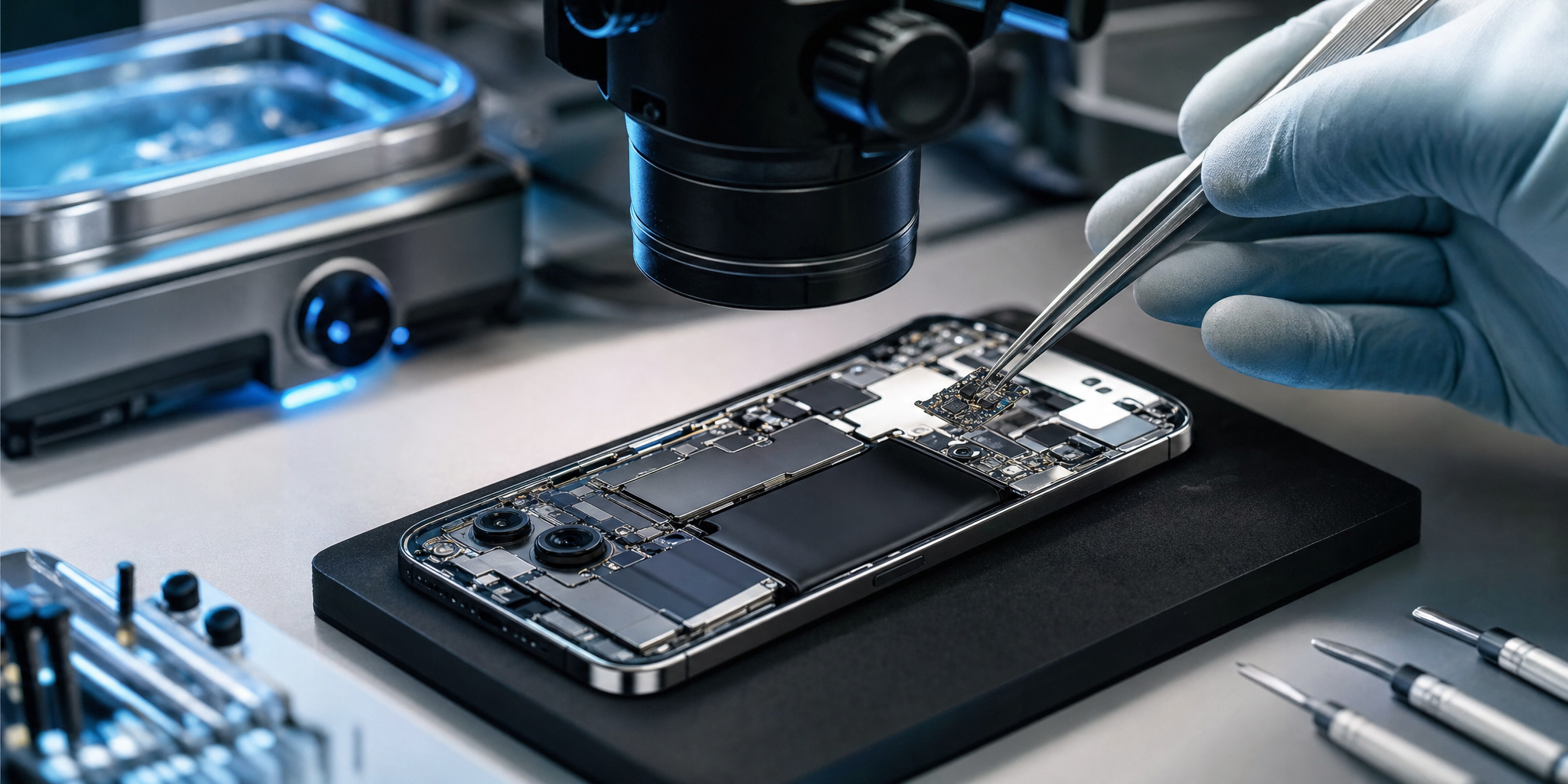 Réparation et Désoxydation d'un iPhone 14 Pro à Villeneuve-d'Ascq : Le Protocole Expert