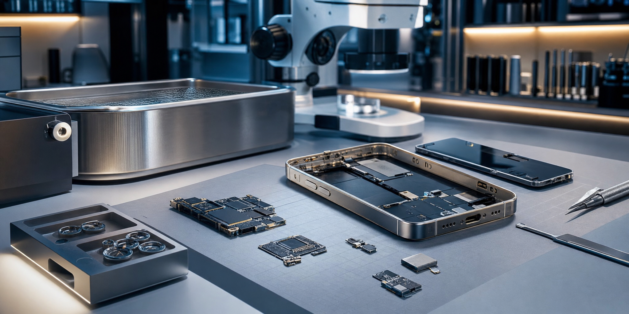 Réparation et désoxydation d’un iPhone 15 Pro tombé dans l’eau à Wazemmes