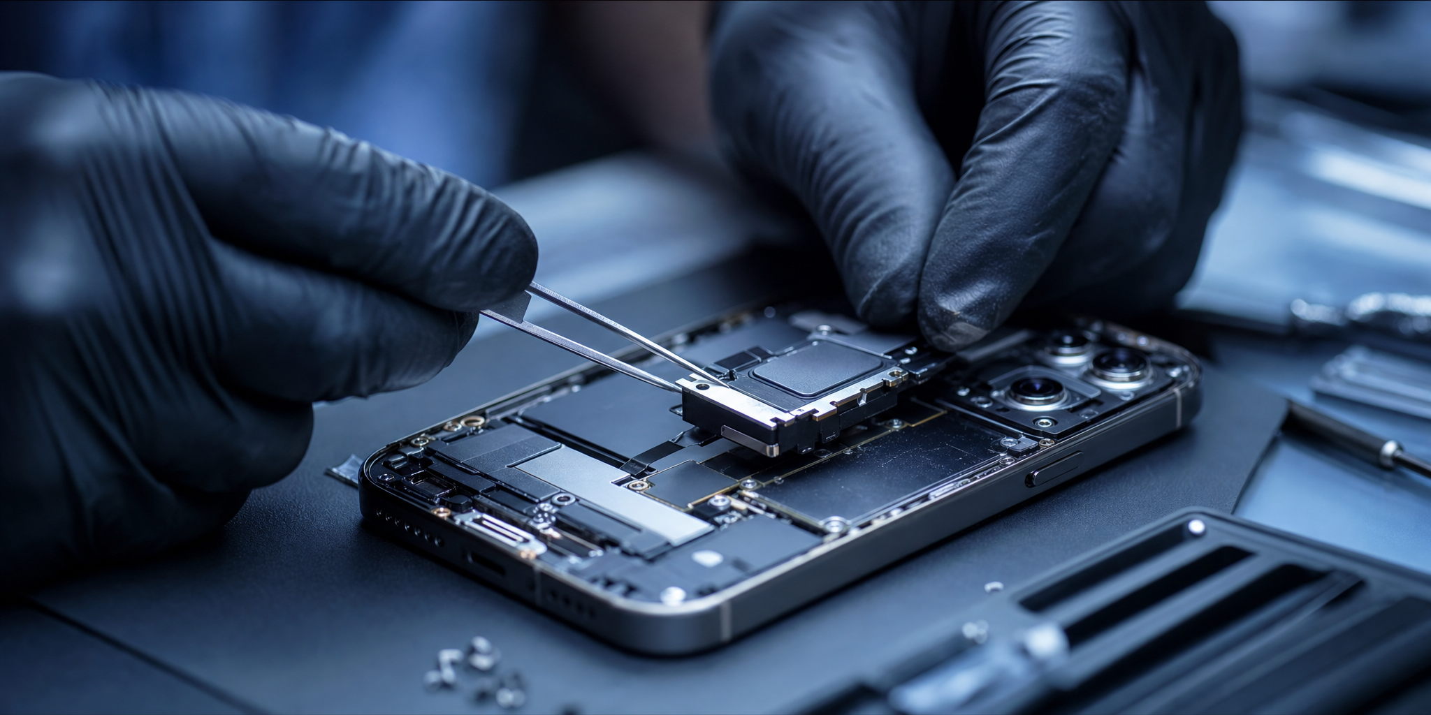 Réparation et remplacement du haut-parleur sur iPhone 16 Pro à Roubaix