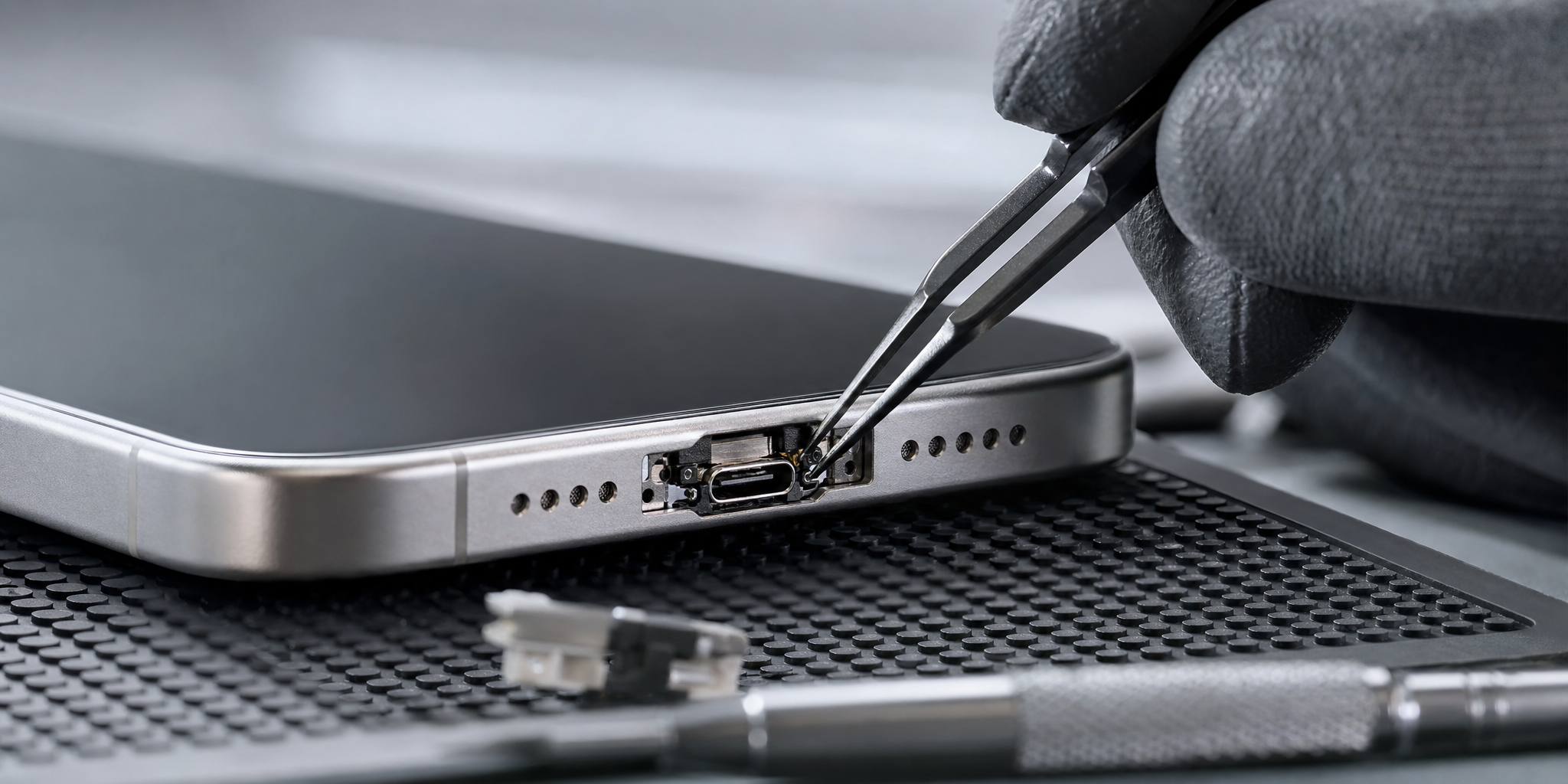 Réparation et changement du connecteur de charge sur iPhone 15 Pro : l'expertise Mobile House