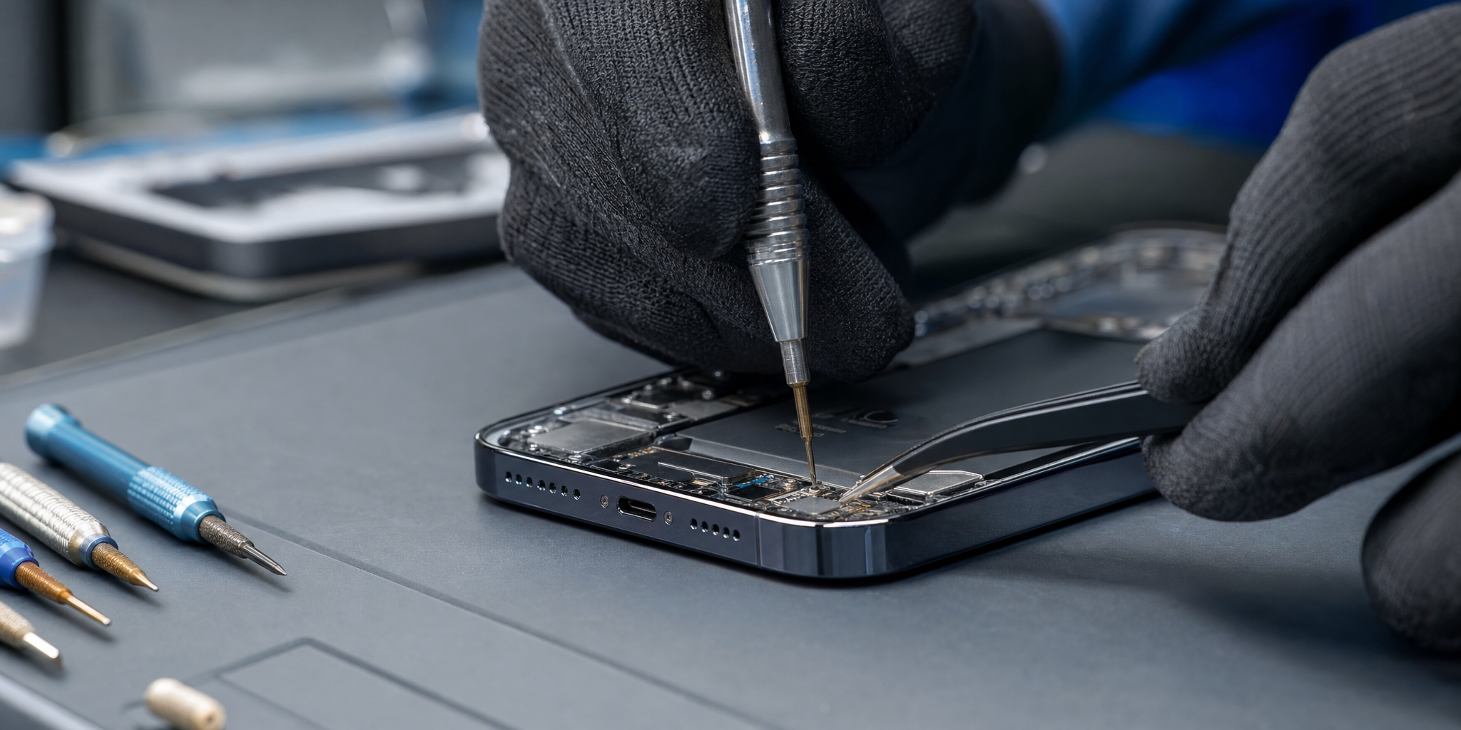 Dépannage iPhone 14 Pro : changement de connecteur de charge rapide à Lille Centre