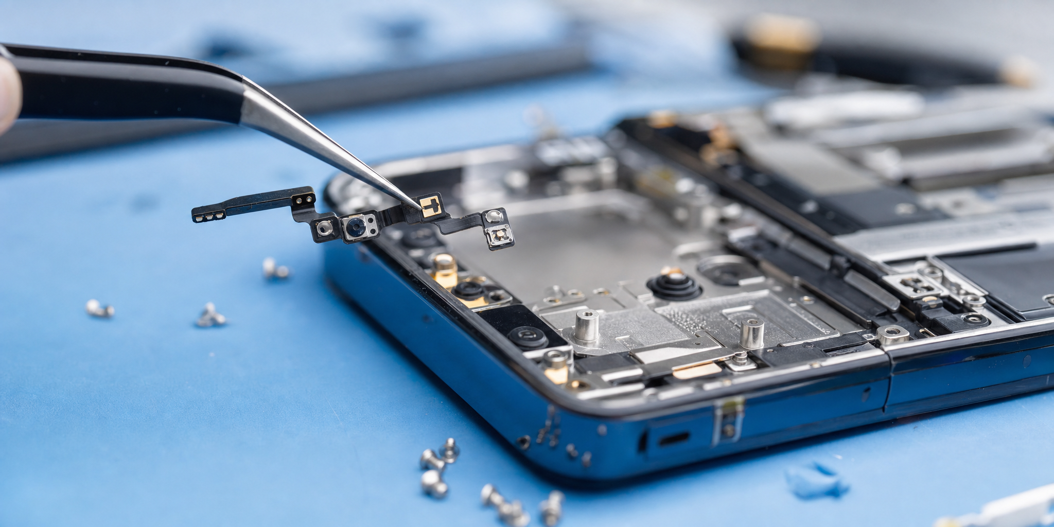 Changement de la nappe volume pour iPhone 13 à Loos : Réparation Express Mobile House